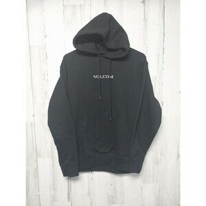 Volcom Stone Hi-Time Embroidered Pullover Hoodie Size Small Black